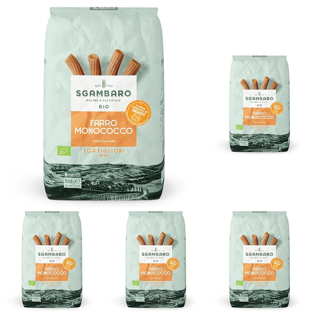 Ekologisk Tortiglioni Pasta nr 89 - 500g Vetepasta med låg fetthalt – Låg fetthalt – Källa till fiber och protein
