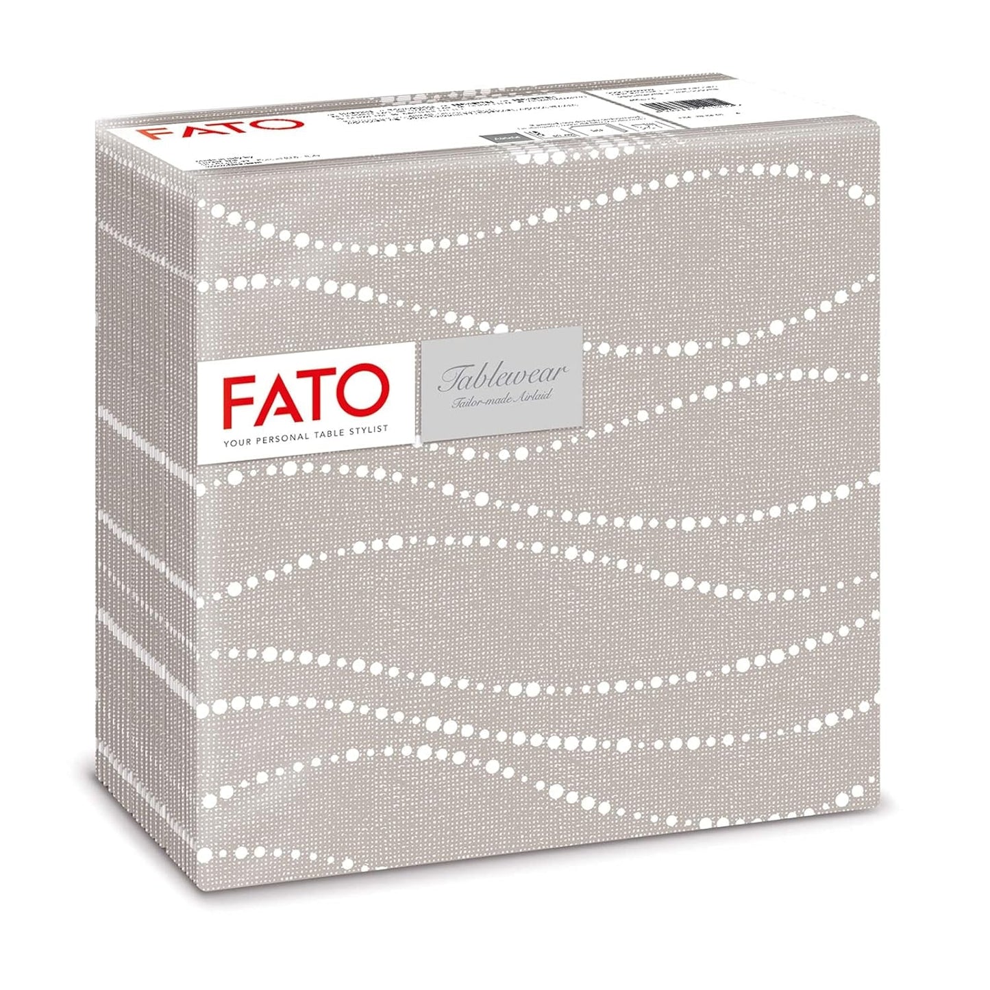 Fato - Torra pappersservetter, airlaid, textileffekt, paket med 50 servetter, 40X40 vikta i 4-format, Tropicana Decor