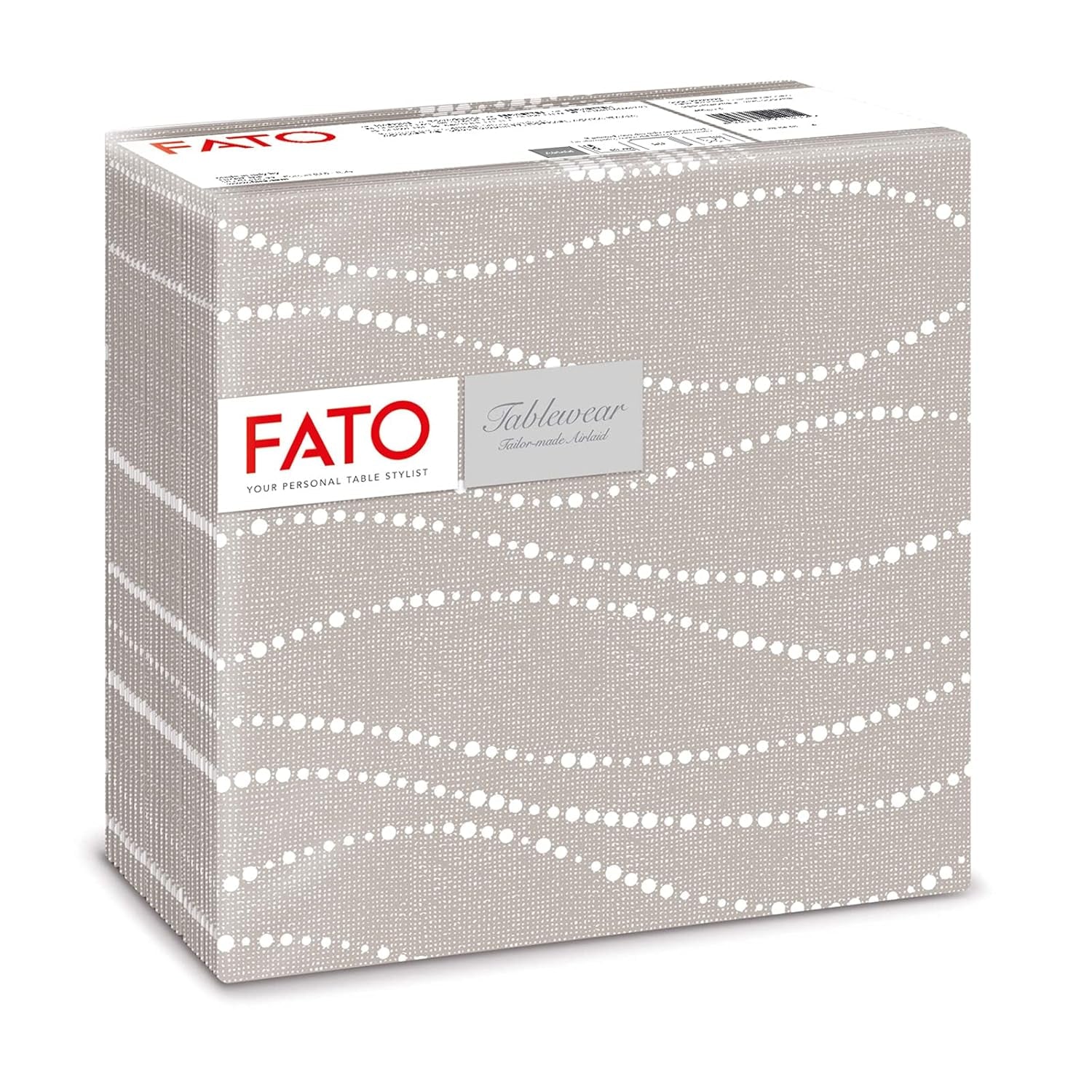 Fato - Torra pappersservetter, airlaid, textileffekt, paket med 50 servetter, 40X40 vikta i 4-format, Tropicana Decor