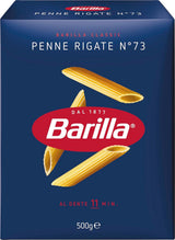Pasta Barilla Classic Penne Rigate Nr. 73 från högkvalitativt durumvete, alltid al dente (1 x 500 g)