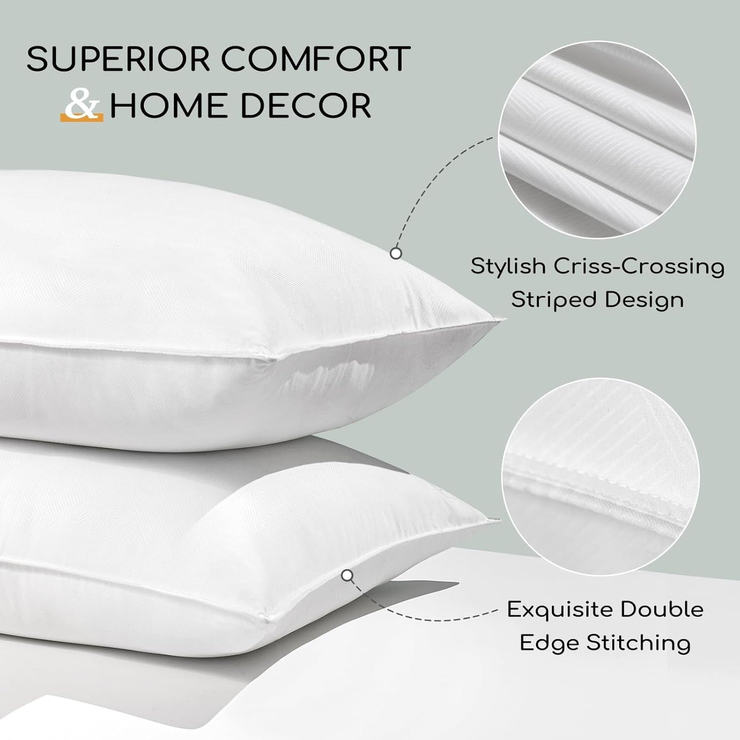 HARBOREST Sovsängskudde, 2 delar, lyxig plysch, alternativ kudde, bra för sido- och ryggsyllar, hotellkollektion, kudde, standard/queen size, 50,8 x 66 cm Naty Shop standardkuddar