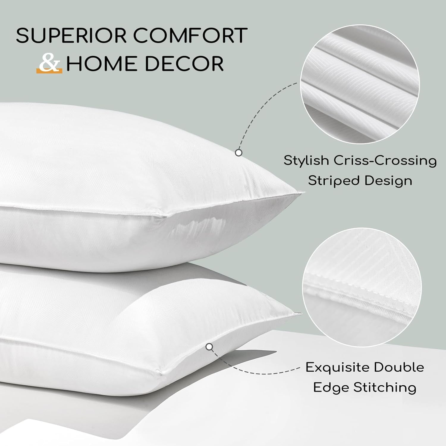 HARBOREST Sovsängskudde, 2 delar, lyxig plysch, alternativ kudde, bra för sido- och ryggsyllar, hotellkollektion, kudde, standard/queen size, 50,8 x 66 cm Naty Shop standardkuddar