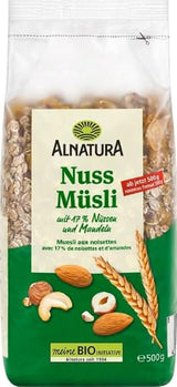 Ekologisk müsli med nötter, 17% nötter och mandel, 0,5 kg