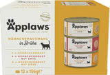 Applaws 100 % naturlig premium våt kattmat Kyckling i buljong Multipack - 12 burkar x 156 g förpackning