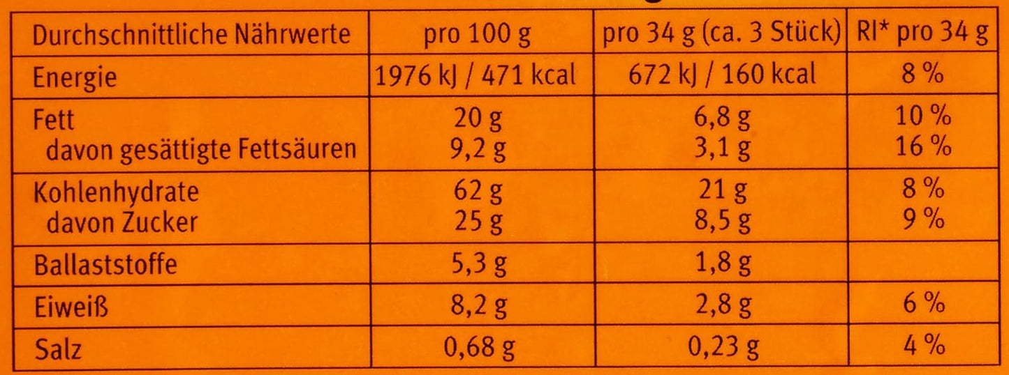 Bahlsen Hobbits Crunchy - Paket med 18 - Förvaringslåda - Högfiberhavremjöl fullkornskex (18 x 250 g)
