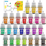 24 färger matfärgning - flytande matfärg för bakning av kakor, kakor, macarons, dekoration och matlagning - livlig matfärg för luftborstning, fondant - 6 ml styck
