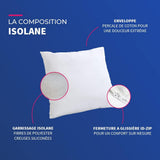 Blå Câlin Set med 2 kuddar med fast komfort "Alaska", superfyllning, 100 % bomull Percale kuvert, vit, 65 X 65 cm fyrkantig form Naty Shop standardkuddar