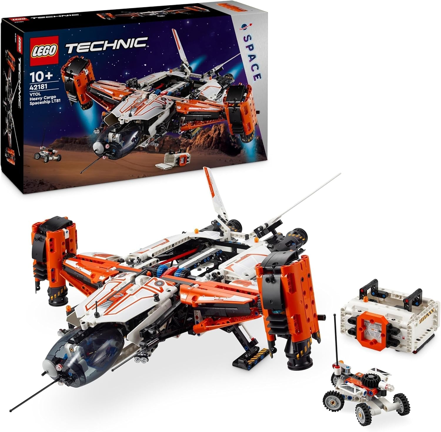 LEGO Technic Vtol Space Transporter LT81, rymdbyggsats, rymdleksak, rymdskepp, miniroverlekset, present till pojkar och flickor över 10 år 42181 Byggset Besuche den LEGO-Store Single