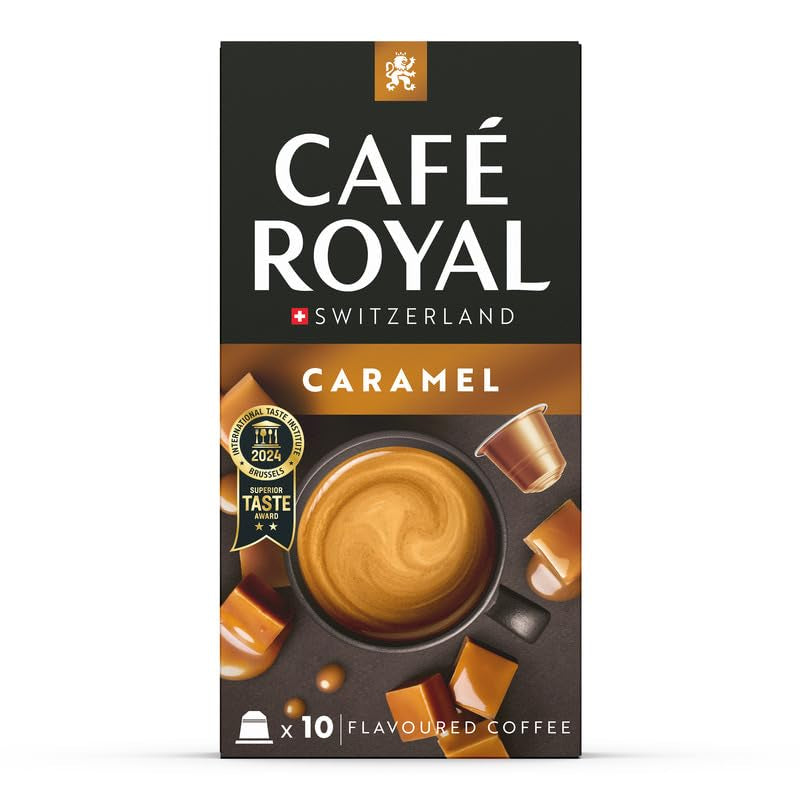 Café Royal Caramel Flavored Kaffee – Nespresso®-kompatibel Kaffeekapseln, krämig, helle Röstung, 100 % Arabica, Rainforest Alliance, 100 Kapseln