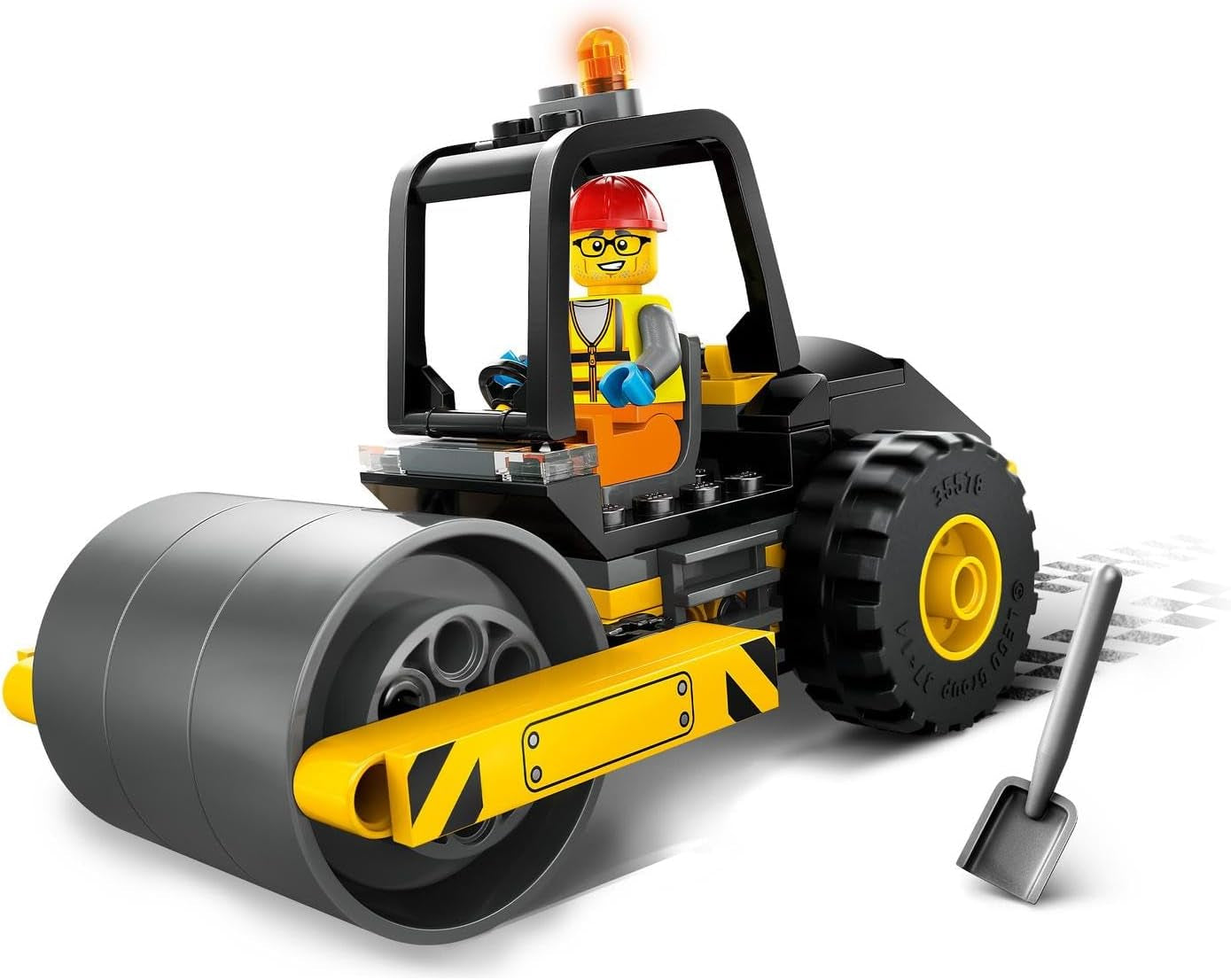 LEGO City Road Roller Construction Fordon för 5 år gamla barn Steam Roller Leksak med byggnadsarbetare Minifigur Fantasifull lekupplevelse för pojkar och flickor Liten rolig present 60401 Byggset Besuche den LEGO-Store
