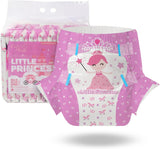 CutiePlusU vuxenblöjor, 10 stycken, inkontinenstrosor för engångsbruk med lakan för kvinnor och män, maximal absorptionsförmåga över natten - Lilla prinsessan (stor storlek 94-119 cm)