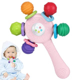 Livsmedelsklassade babybitringar - BPA-fria, kvävningsbeständig design, förstärkt grepp, lämplig för hörsel och tandutveckling, idealisk för spädbarn 0-36 månader (vit)