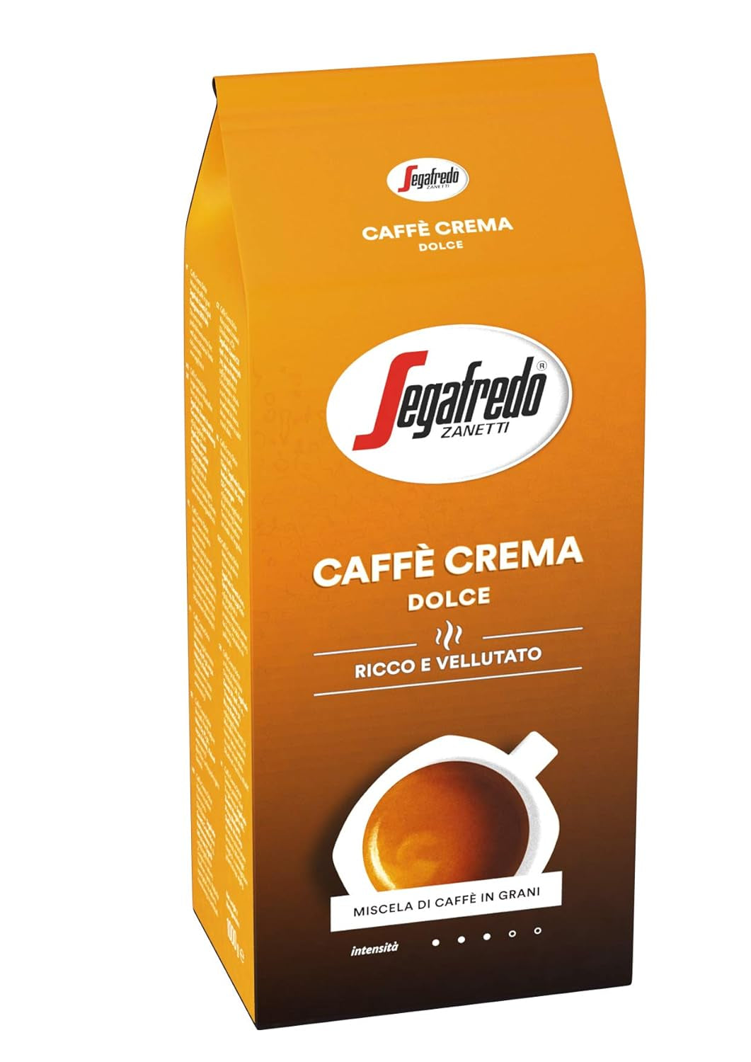Segafredo Zanetti Caffè Crema Dolce - Hela bönor (1 kg-pack) - Lämplig för Caffè Crema - Lätt till medelrostade kaffebönor med mild och balanserad smak (2-pack)