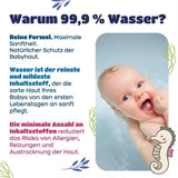 Kindii Water Care Wet Wipes - Aqua Baby Wipes - 100% Viskos, 99,9% Vatten, Grapefruktextrakt, Scarf Storlek 150x200, 100% biologiskt nedbrytbar, plastfria, rengöringsservetter för känslig hud