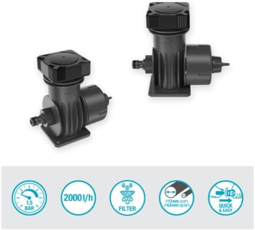 Bevattningssystem Gardena Micro-Drip Basic Unit 2000: Basenhet för tryckreduktion, vattenflöde ca. 2 000 l/h, snabb och enkel anslutningsteknik (1354-20)