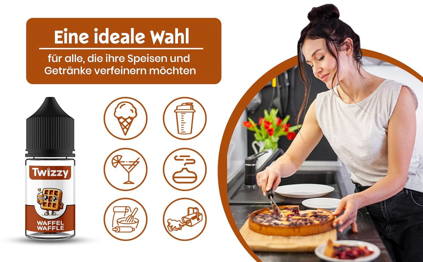 Twizzy Waffle Food Flavoring - 30 ml - Intensiv arom - Idealisk för bakning Arome Naty Shop