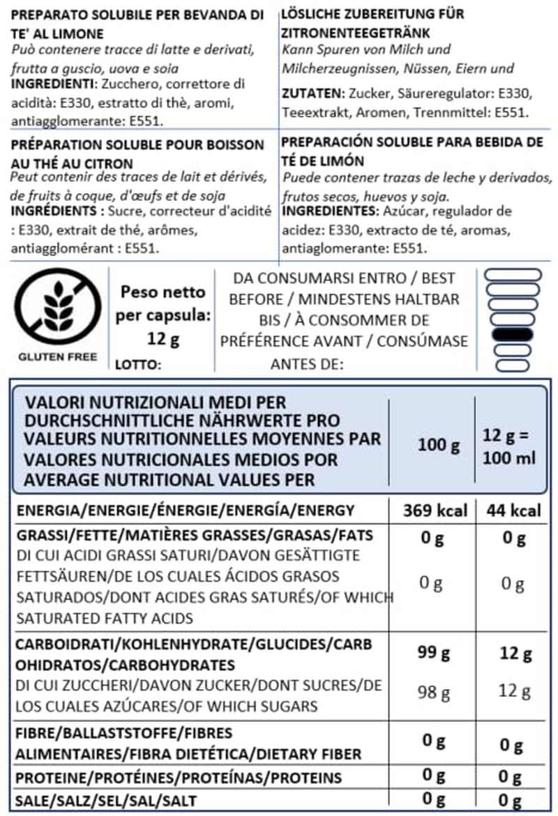 Caffè Vulcanus - 60 kapslar teblandning, smak: engelskt te, persikote, citronte och bärte - kapslar kompatibla med Nescafe Dolce Gusto