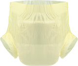 CutiePlusU vuxenblöjor, 10-pack inkontinenstrosor för engångsbruk med öglor för kvinnor och män, maximal absorptionsförmåga över natten - gul (medelstorlek 71-96 cm)