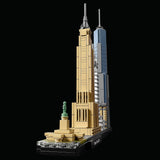 LEGO Architecture New York City Set, Skyline Model Kit med World Trade Center och Frihetsgudinnan, hantverk för vuxna, hem- och kontorsdekorationer, presenter för kvinnor och män 21028 Byggset Besuche den LEGO-Store