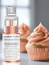 Sugarflair Pump Powder Spray, Glitter, Blush, Glitter - matfärg för tårtor, icke-aerosolspray för tårtor, muffins och mer - 10g