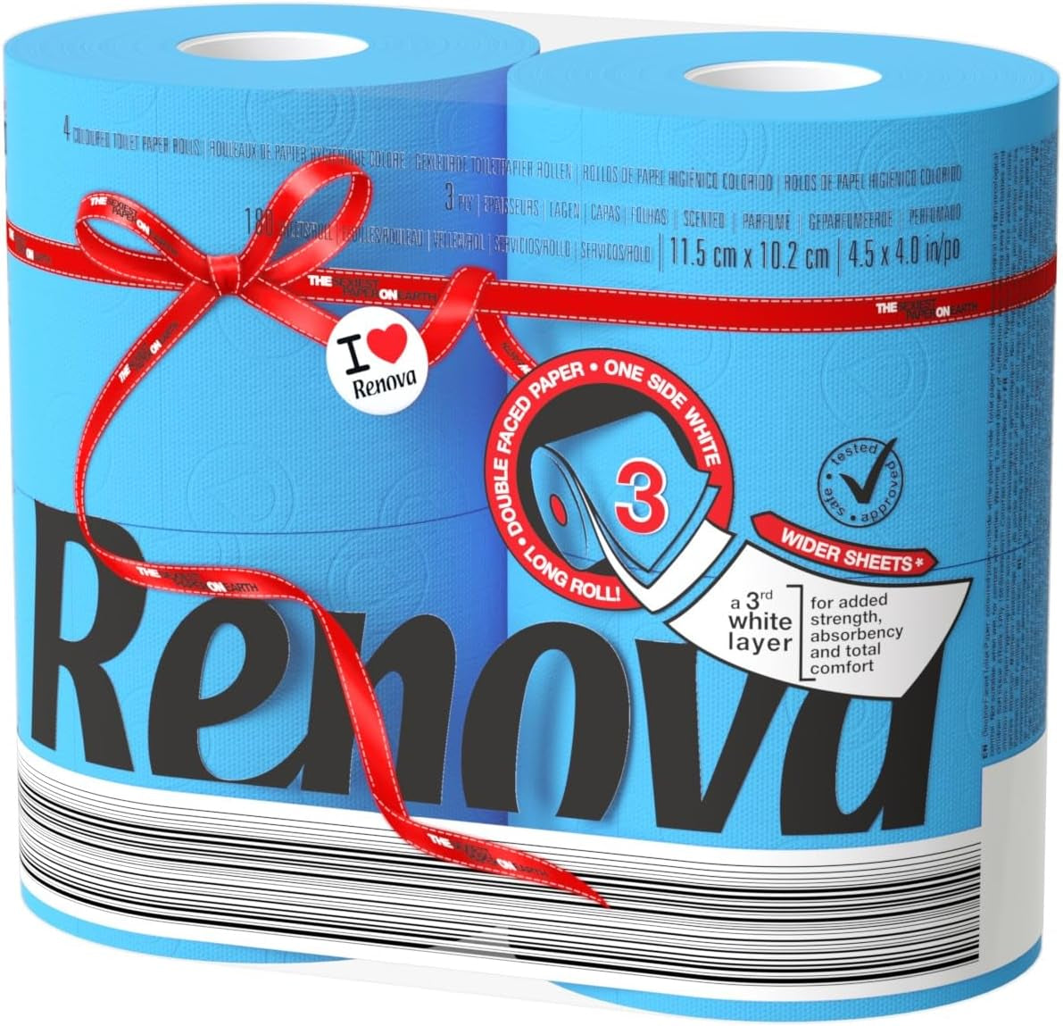Renova toalettpapper, grönt, 4 rullar
