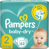 Pampers Baby-Dry blöjor, storlek 8, 43 blöjor, från 19 kg, Jumbo+ förpackning