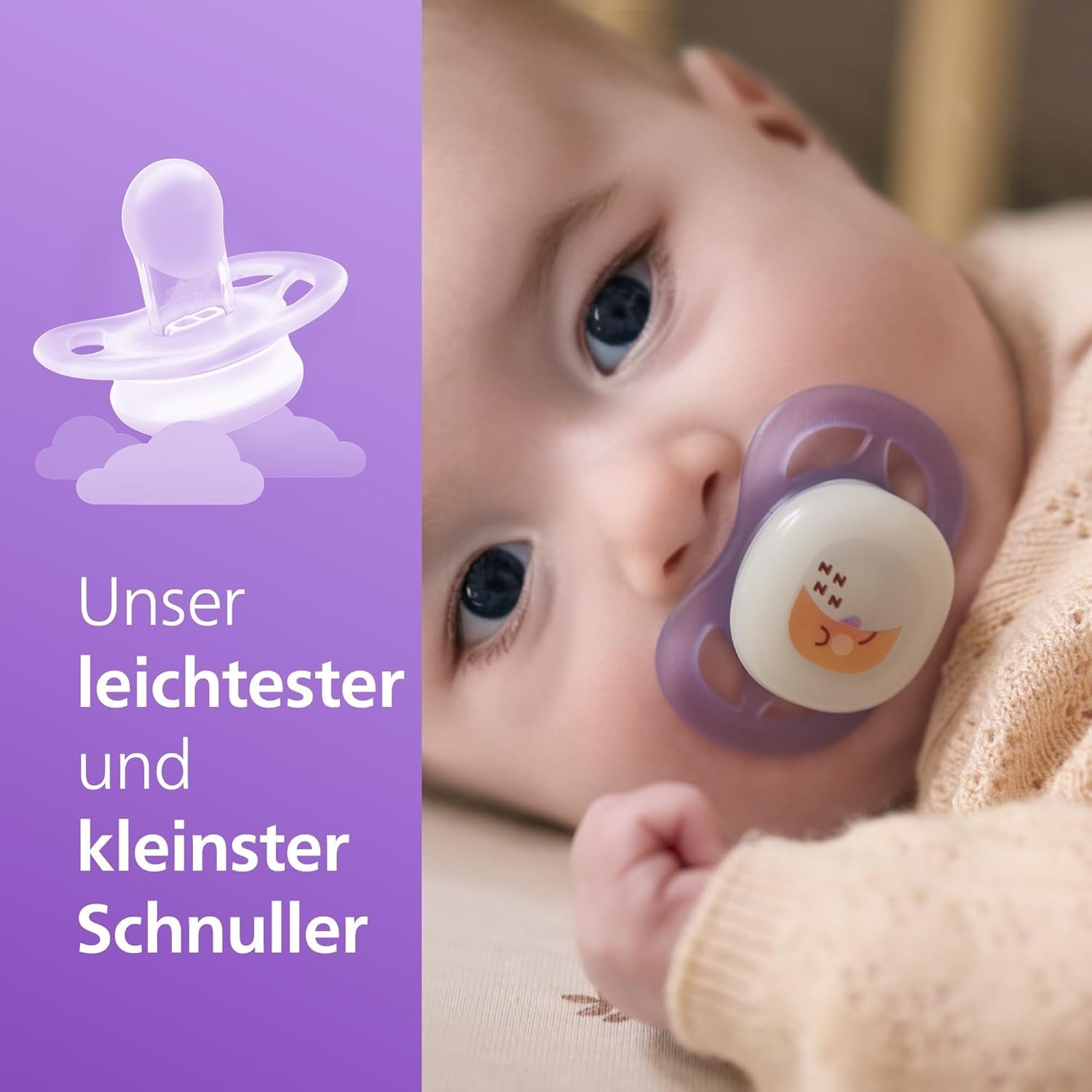 Philips AVENT Ultra Start nattnapp, ortodontisk napp för nyfödda, Glow in the Dark, BPA-fri, med steriliseringsbehållare, Twin Pack, Moon, Star, SCF075/07