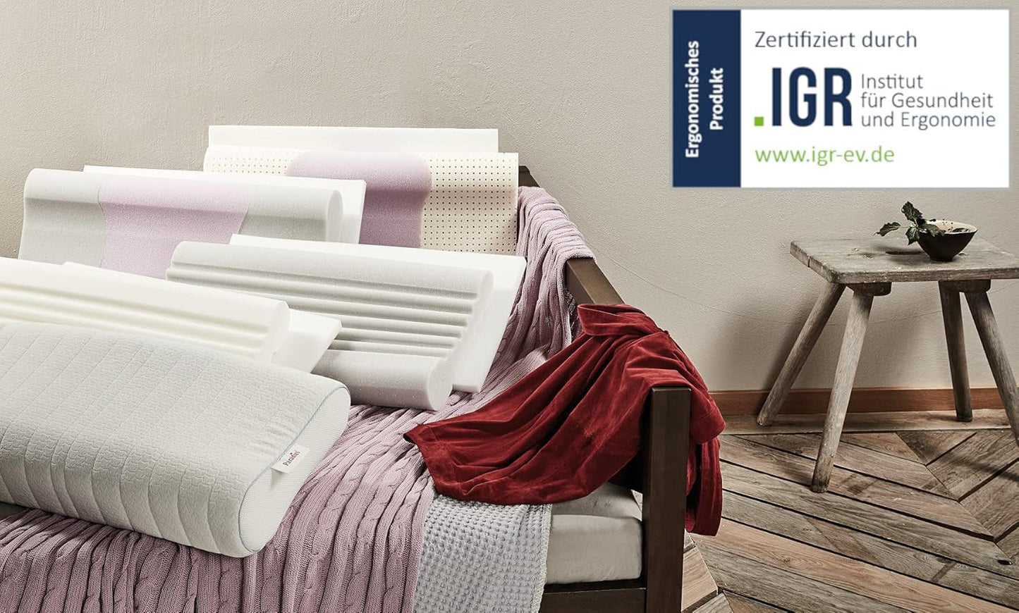 PARADIES Nackkudde 40X80 Cm - Revita Ergonomic - IGR-certifierad, Ergonomisk nackstödskudde Höjd: 10 Cm Cervikala ortopediska kuddar Naty Shop