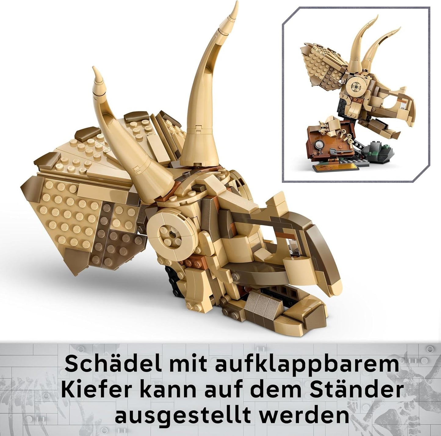 LEGO Jurassic World Dinosaur Fossils: Triceratops Skull Model, dinosaurie leksak för pojkar och flickor från 9 år, present till barn och fans Jurassic World 76969 Byggset Besuche den LEGO-Store
