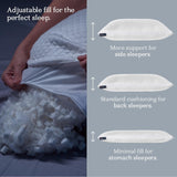 Dreamyblue Premium Sömnkudde - Strimlad Memory Foam Fyllning [Justerbar Loft] Tvättbart bambu-vunnet Viskosöverdrag - För glidande sidor, rygg och mage - Naty Shop Standardkuddar
