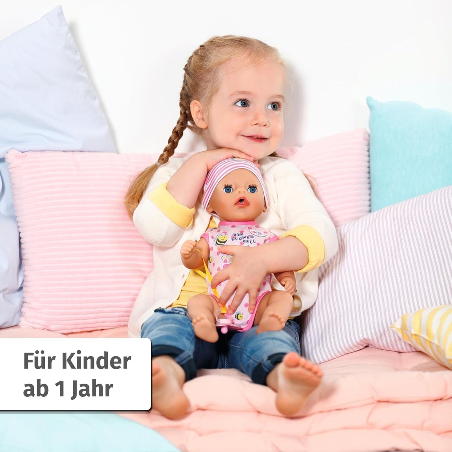 BABY Born Lena (Little Baby Girl) 36Cm, 7-funktions docka för barn från 1 år, fungerar utan batteri, stor docka 36cm Dolls Naty Shop