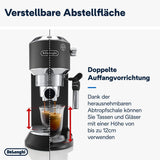 De'Longhi Dedica Style EC 685.B – Espressomaskin med portafilter, espressomaskin med professionell mjölkskummare, endast 15 cm bred, för malet kaffe eller ESE-kapslar, 1 l vattentank, svart