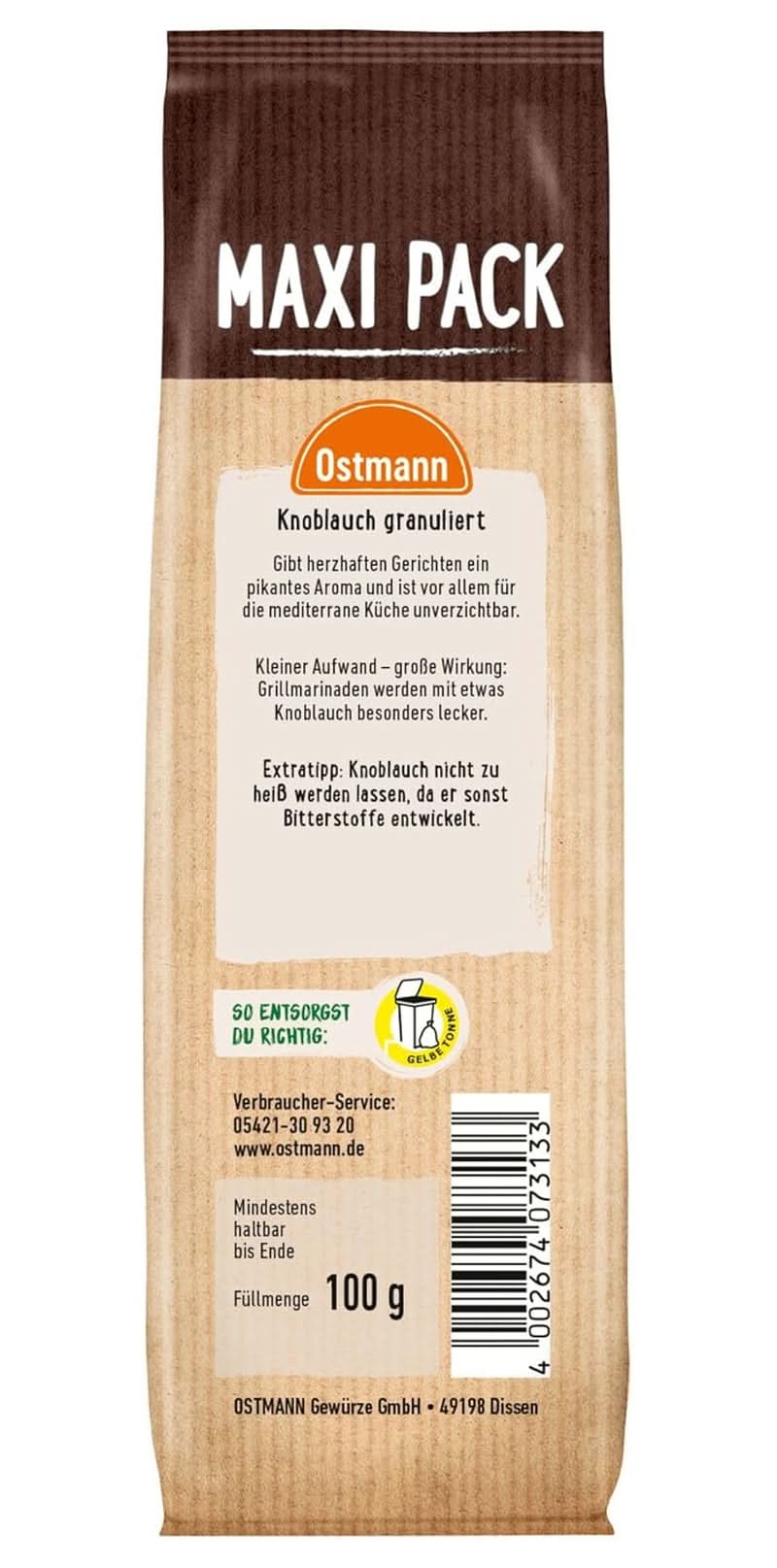 Ostmann - Granulerad vitlök, 100 gram Condimente Naty Shop