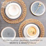 Moritz & Moritz TARENTO 24-delat servisset för 6, grå - Elegant tallriksset i stengods av hög kvalitet - Matservisset innehåller 6 mattallrikar, 6 desserttallrikar, 6 middagstallrikar och 6 koppar