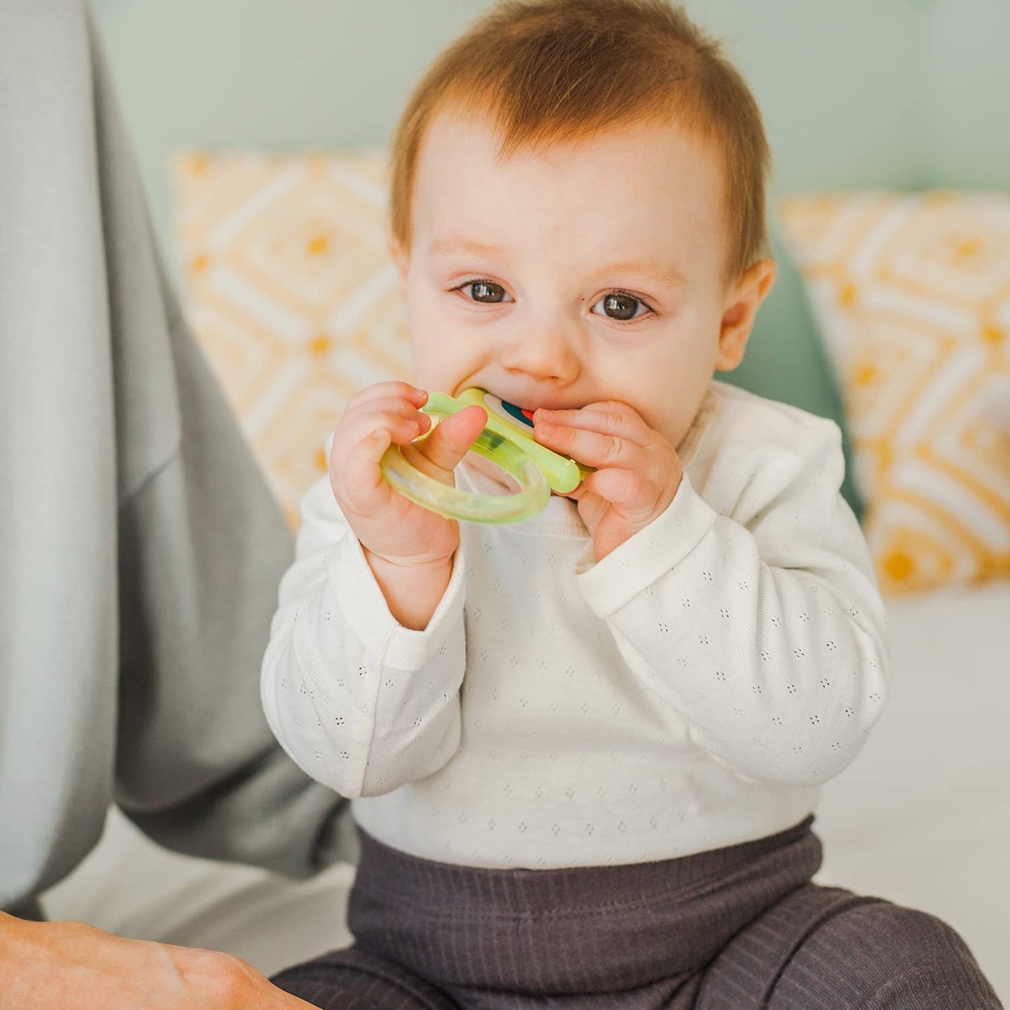 Suavinex Baby silikonbitring + 4 månader Cool Mjuk och Lätt Butterfly Blue Teether