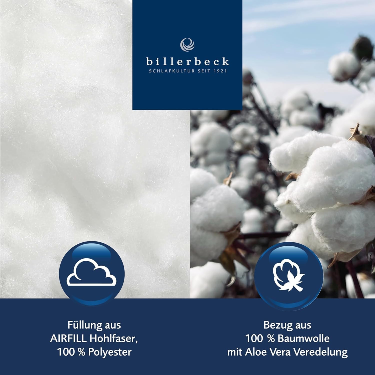 Billerbeck S20 Superlätt täcke - Sommartäcke - 135 X 200 Cm - Lätt sommartäcke - AIRFILL® - hålfiber, 100% polyester, vit Täcken och täcken Naty Shop