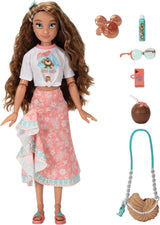 Vaiana docka med tillbehör, 29cm, 13 artikulationspunkter, officiellt licensierad av Jakks Pacific. Komplett med kombinerbara tillbehör och en gnistrande Mickey-ring!