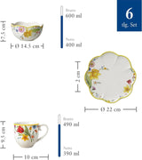 Villeroy & Boch - Spring Awakening-frukostset för 2, 6 delar, påskservis, frukost, påsk, kaffeservering, vårservis, porslin