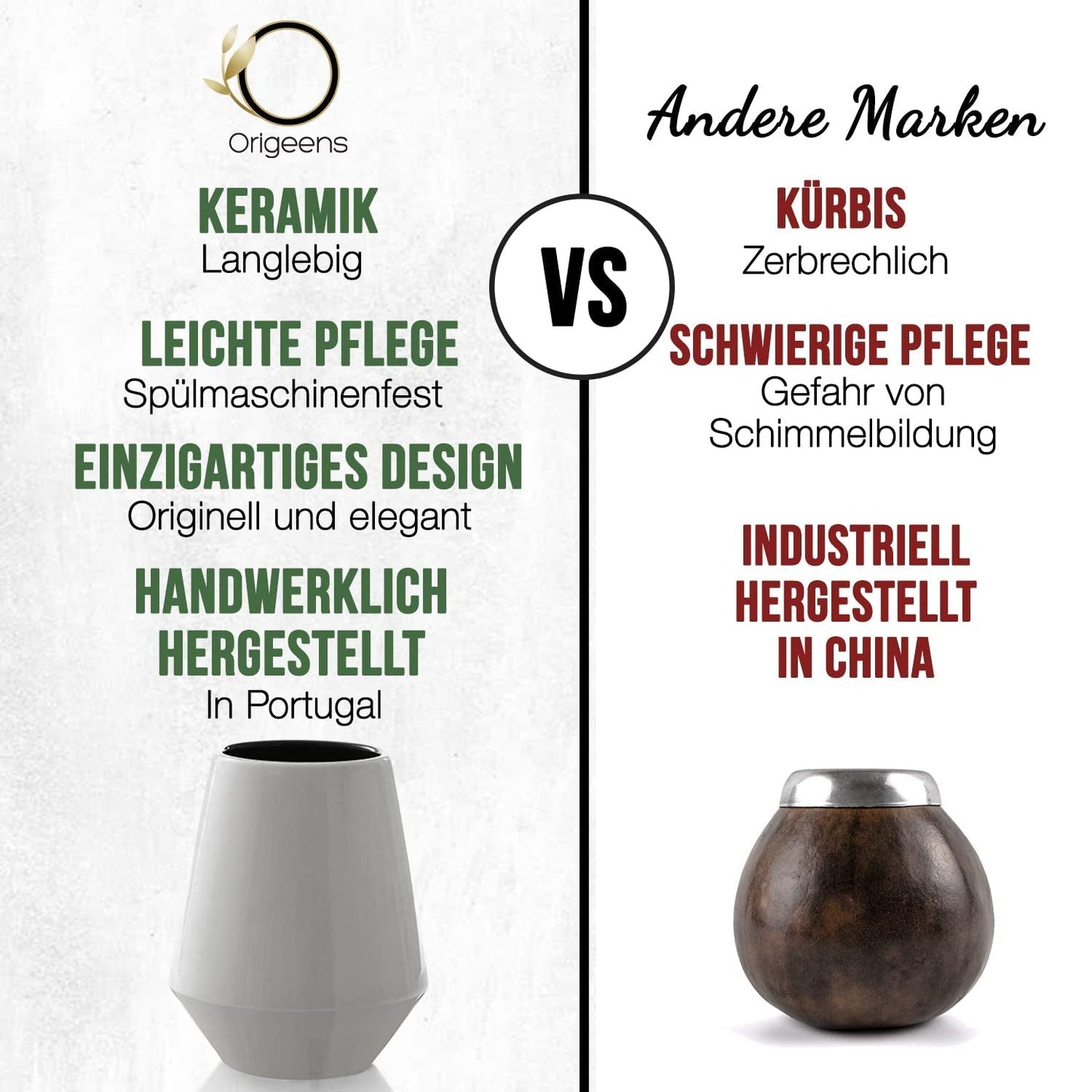 ORIGEENS MATE TE-SET Med portugisisk matekopp, bombilla och BIO Yerba Mate-te - Original presentset