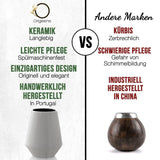 ORIGEENS MATE TE-SET Med portugisisk matekopp, bombilla och BIO Yerba Mate-te - Original presentset