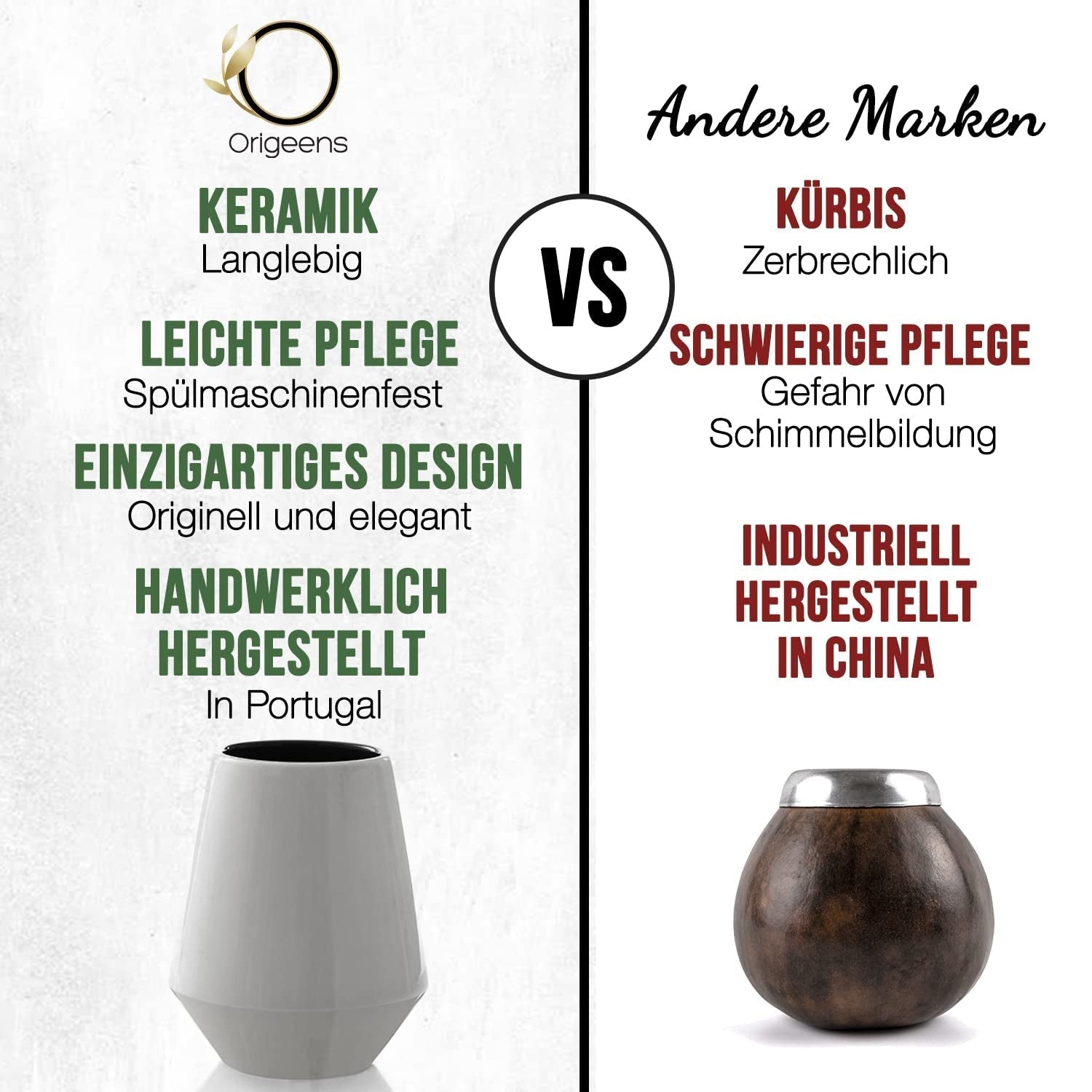 ORIGEENS MATE TE-SET Med portugisisk matekopp, bombilla och BIO Yerba Mate-te - Original presentset