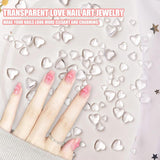 3D Heart Nail Art Charms,320 Stück Niedliche Klar Acryl Herz Nail Charms, Flatback Heart Nagel Strasssteine ​​4Mm 6Mm 8Mm Harz Nagelkunst Dekorationen for Frauen Mädchen DIY Maniküre Zubehör(4Mm 6Mm 8Mm)
