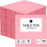 Table Kind 100 White Soft Napkins in Bulk, High Quality Napkins for Party, Catering and Daily Use, FSC, Sustainable and Recyclable, Made in EU | 2Ply | 33 cm