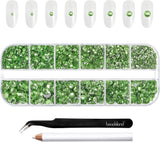 Beadsland 2500st Glas Nailart Strasssteine ​​​​Kristall Flatback Edelsteine ​​​​Runde, ​​Für Handwerk Gemischt 8 Größen SS4 ~ SS30 Mit Picking Pinzette Und Stift (Kristall Weiss)