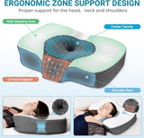 Elviros Memory Foam Ortopedisk kudde Nacksmärtskudde Sovkudde Ergonomisk nackkudde Nackstödskudde Anti-snarkningskudde för sidoslipare Magsömmar Vita cervikala ortopediska kuddar Naty Shop