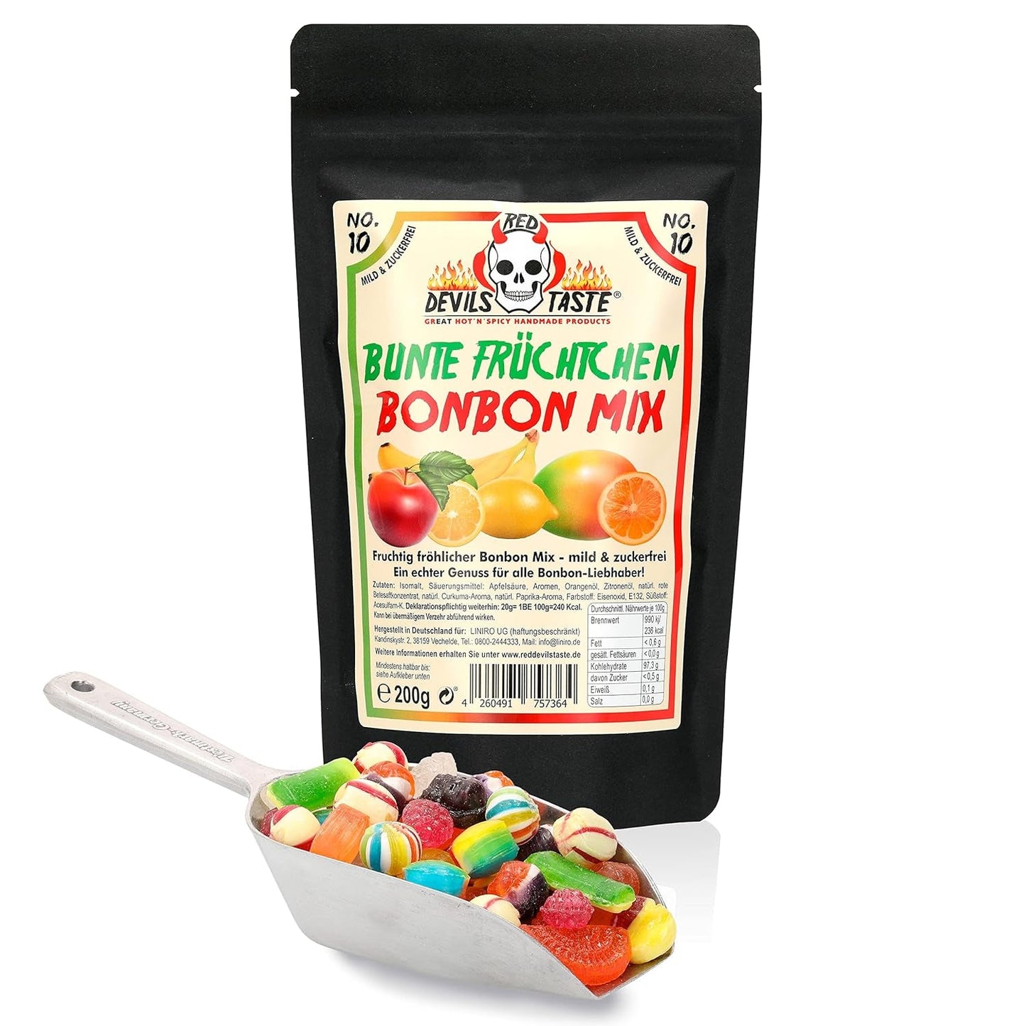 Godismix "Colored Fruits" - sockerfri - 200g - i zippåse - RED DEVILS TASTE