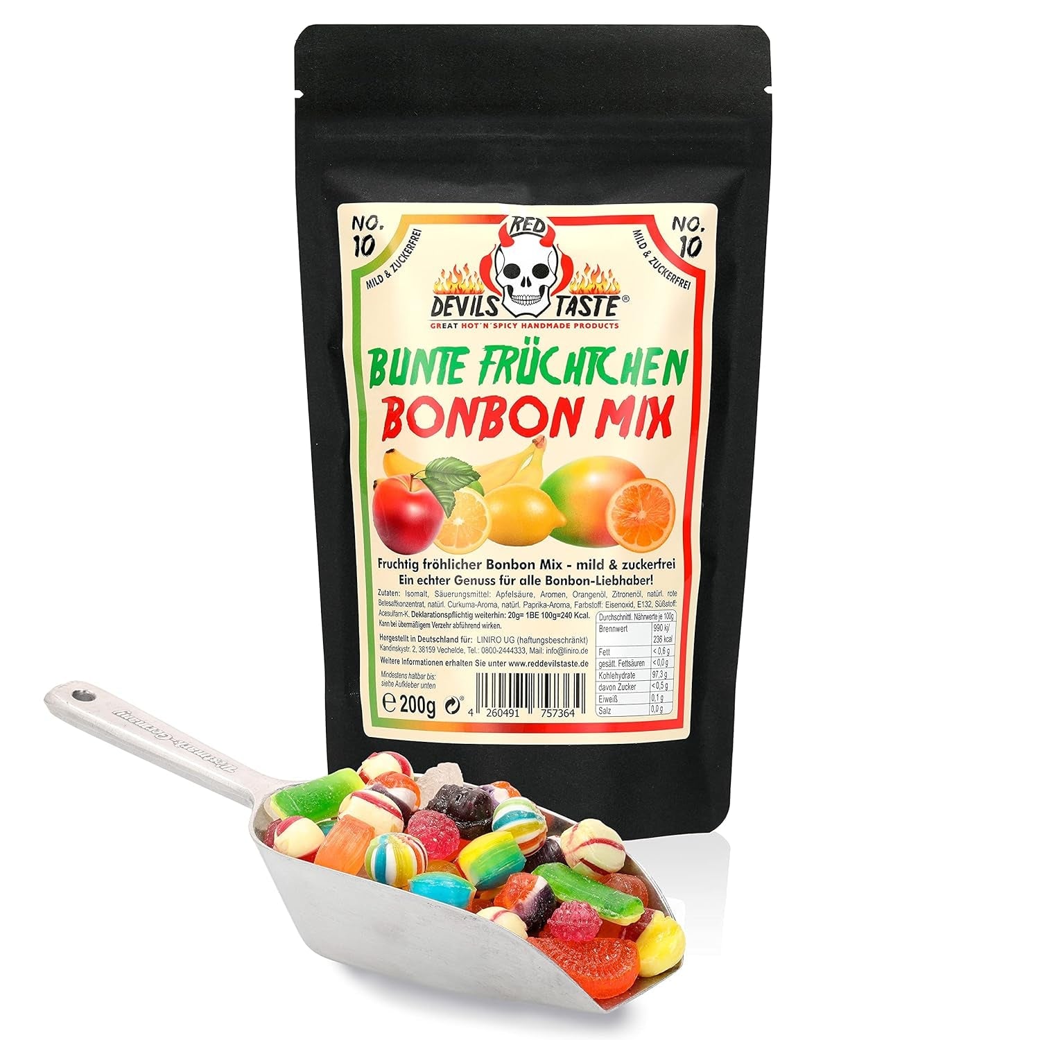 Godismix "Colored Fruits" - sockerfri - 200g - i zippåse - RED DEVILS TASTE
