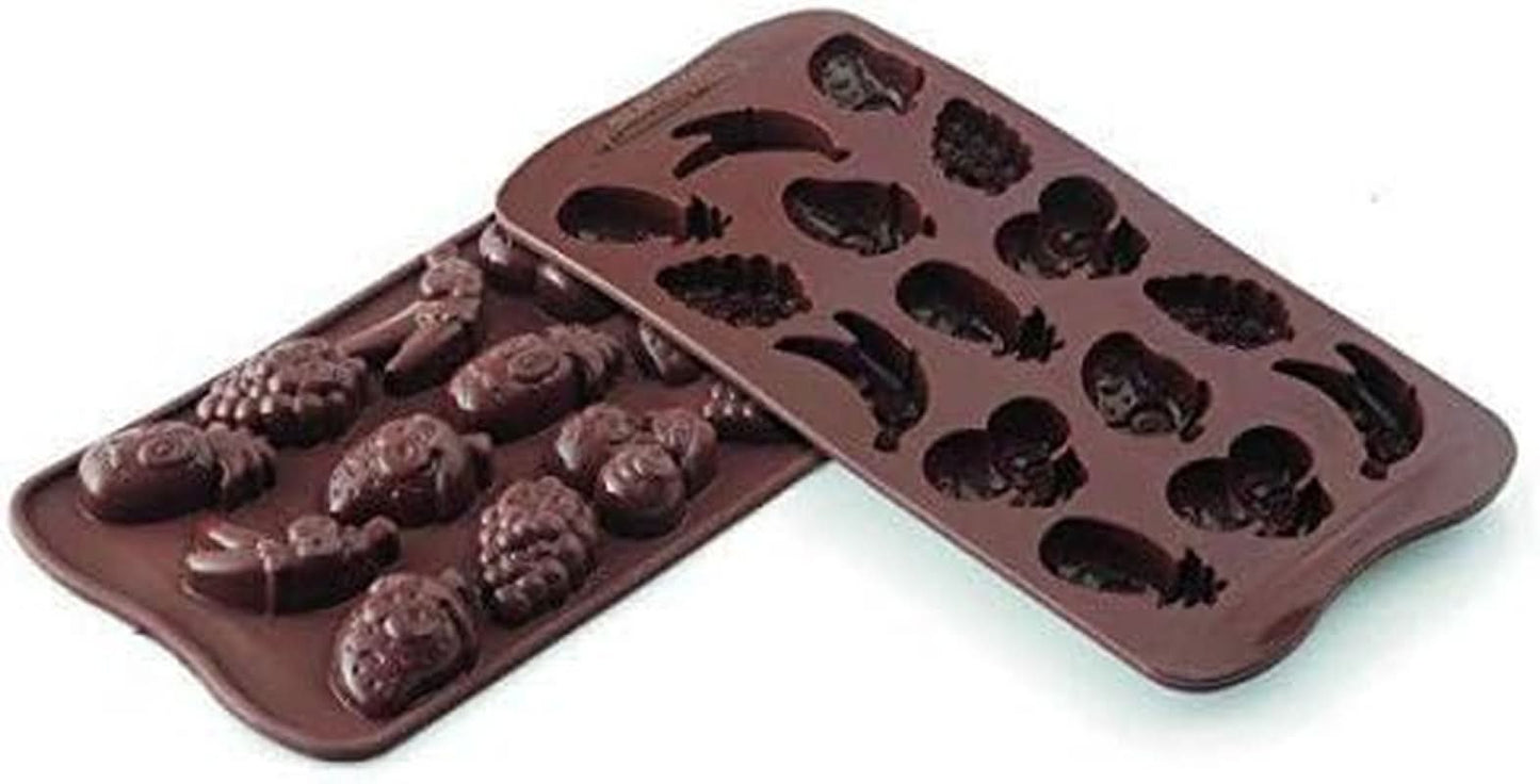 Silikonform Pralin Silikomart Frukt 3,2 x 3,2 x H 1,5 cm, 10 ml, 15 hålrum (SCG32) Kitchen Naty Shop
