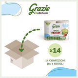 Grazie naturligt toalettpapper, Econatural, 56 rullar, fiberpack återvunnet toalettpapper, 100 % ekologiskt, miljövänligt, miljömärkt och FSC-återvunnet, tillverkat i Italien