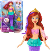 Mattel Disney Princess Toys, Make-up Shell Mermaid Arielle Fashion Doll med avtagbar svans, Makeup bord med 5 repeterbara popup-överraskningar och 5 tillbehör, JBF86 Naty Shop Ariel Dolls